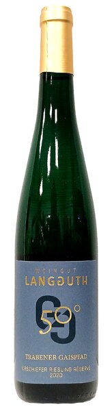 LANGGUTH 50⁰ STEIL TRABENER GAISPFAD URSCHIEFER RIESLING RESERVE FEINHERB ERSTE LAGE(VDP) MOSEL QbA