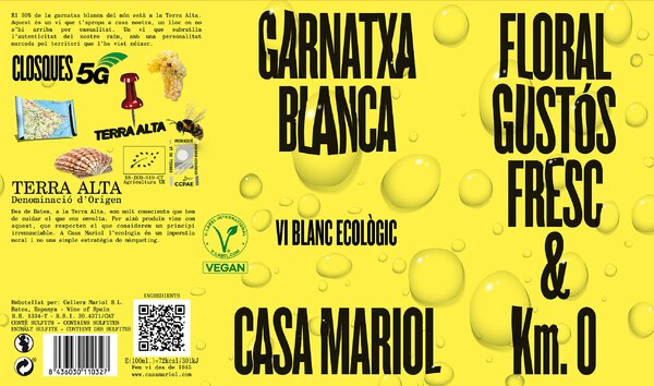 CASA MARIOL GARNATXA BLANCA D.O. TERRA ALTA