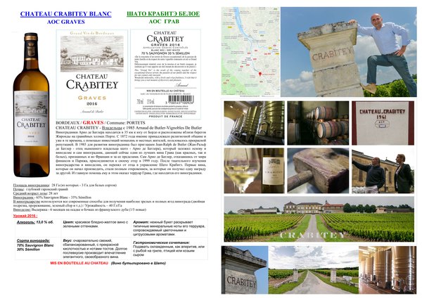CHATEAU CRABITEY BLANC AOC GRAVES 