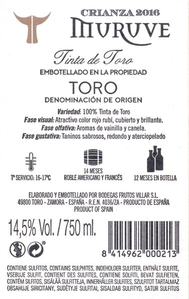 MURUVE CRIANZA  TORO D.O.